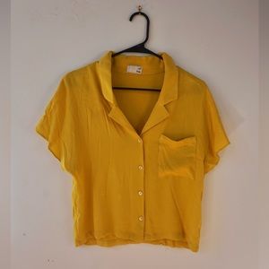 Aritzia Wilfred Free Shawna Mustard Yellow Blouse (M)